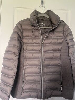 Michael Kors Gray Quilted Packable Puffer Jacket